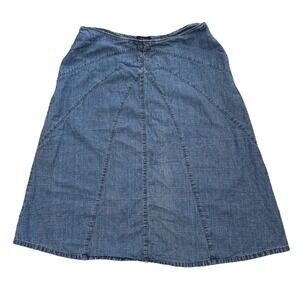 VTG Westbound Blue Jean Denim Skirt Woman Sz 16 Midi Modest Boho‎ Hippie